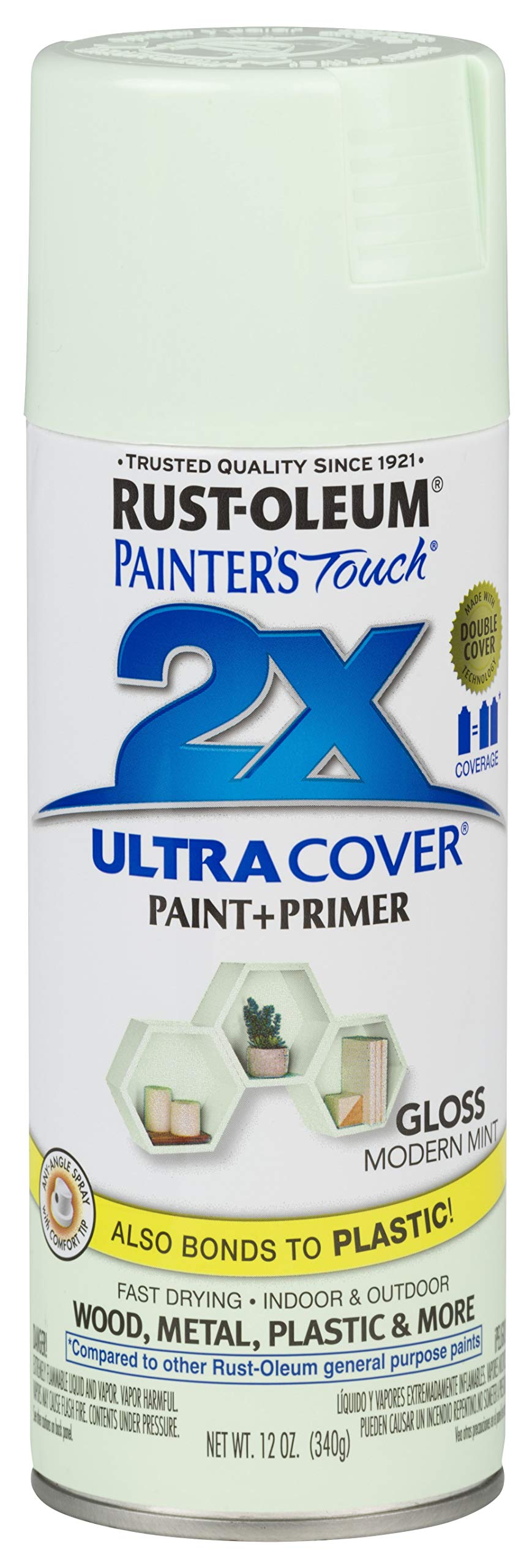 329200 Painter's Touch 2X Ultra Cover Spray Paint, 12 oz, Gloss Modern Mint