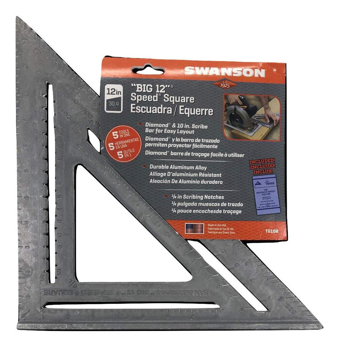 Big T0108 12 Speed Square Layout Tool with Blue Book