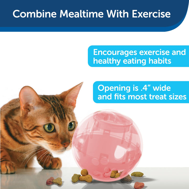 Slimcat Feeder Ball - Interactive Game for Your Cat - Fill with Food and Treats - Pink