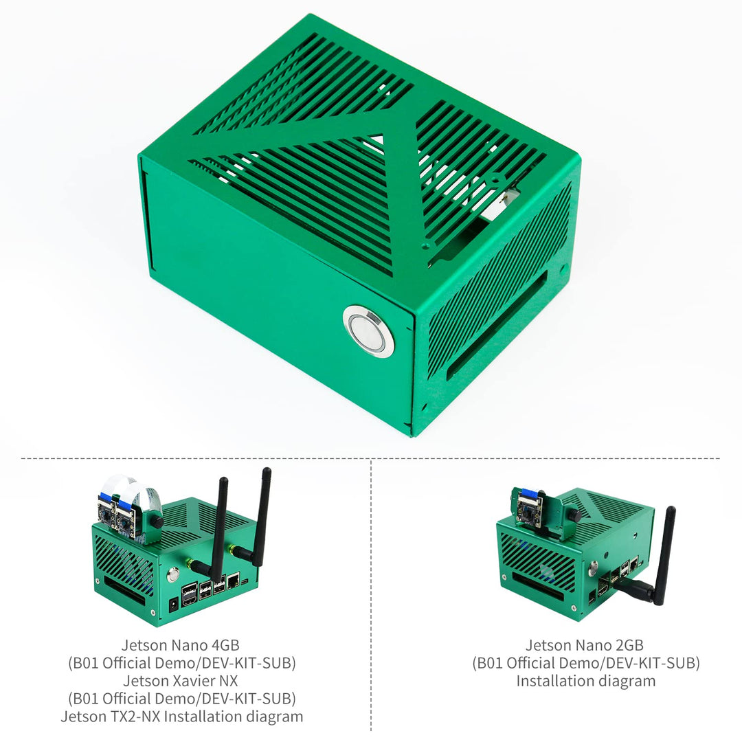 Jetson Orin Aluminum Alloy Case with WiFi Network Card Metal Case Compatible with Jetson Orin/Jetson Nano/Xavier NX/TX2 NX