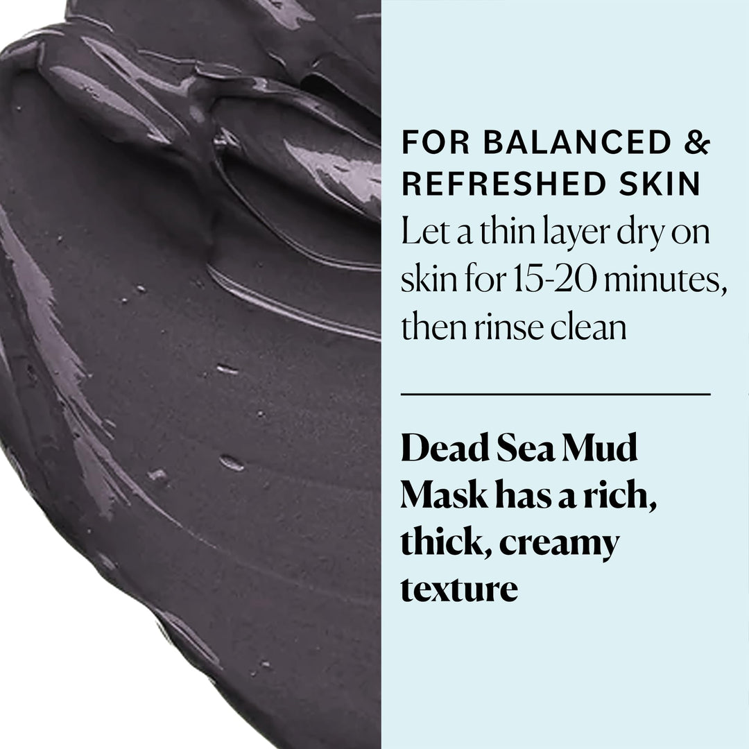 Dead Sea Mud Mask for Face, Deep Cleansing Mask with Shea Butter & Aloe Vera, Cleanse Away Impurities and Leave Skin Feeling Clean & Refreshed, Suitable for Normal to Dry Skin, 8 fl. Oz.