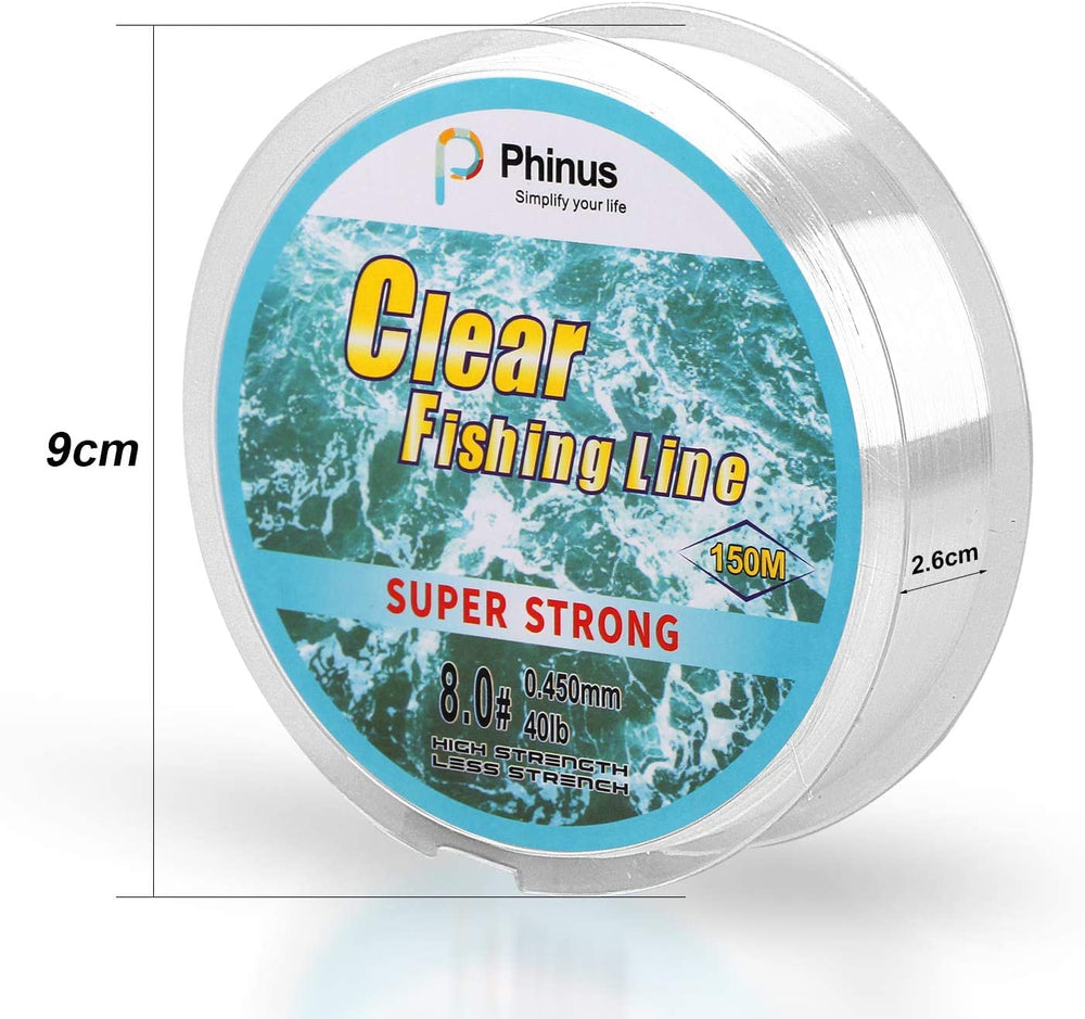 Fishing Wire 492FT/164Yard/150M 8.0#, Clear Fishing Line Jewelry String Invisible Nylon Thread for Hanging Decorations, Beading and Crafts