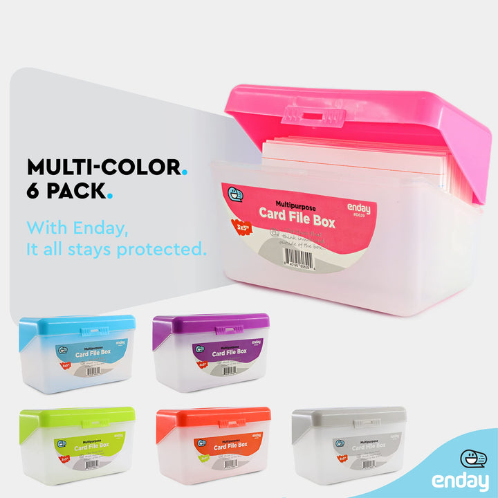 Index Card Holder Pink, 3x5 Note Flash Card Organizer Case, Index Card File w/flip top, Notecard Recipe, Holder, Holds 250 Cards, Also Available in Purple, Red, Green, Blue, Grey (1 PC)