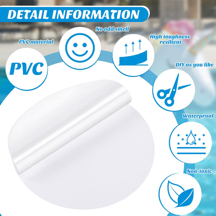 80 Pieces Self-Adhesive Pool Repair Patch Kit Vinyl Plastic Repair Patch Pool Patches for Above Ground Pools Inflatable Boats Products (6 x 6 cm)