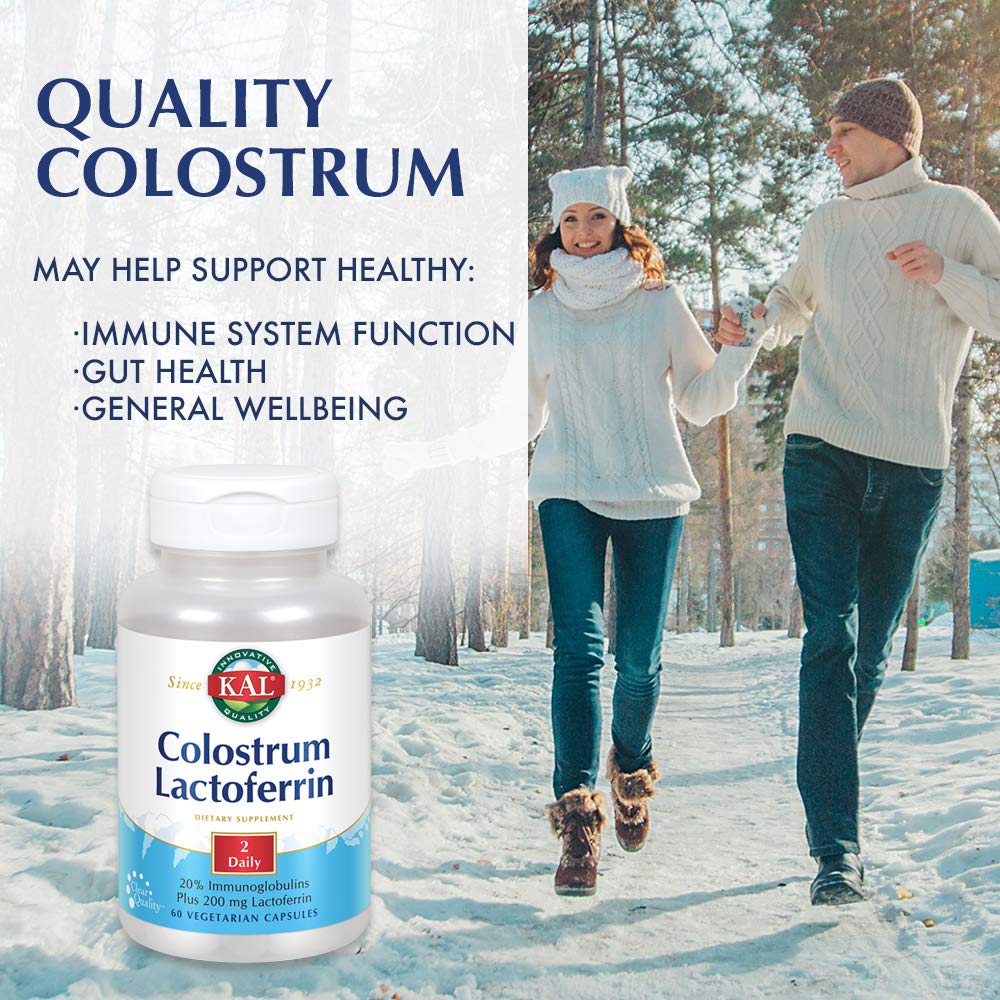 Colostrum Lactoferrin, 20% Immunoglobulins | Lactoferrin & Beta Glucan | Healthy Immune Support | 30 Serv | 60 Caps
