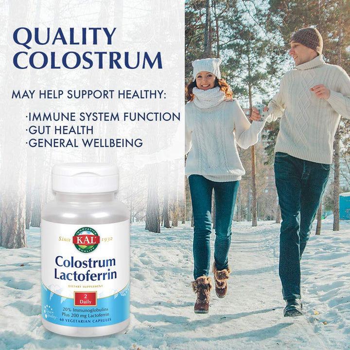 Colostrum Lactoferrin, 20% Immunoglobulins | Lactoferrin & Beta Glucan | Healthy Immune Support | 30 Serv | 60 Caps