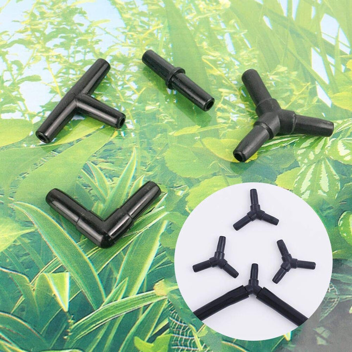 Aquarium Airline Tubing Connectors I T L Y 40pcs Fish Tank Air Tube Adapters for 3/16 '' Air Line Hose (Black)