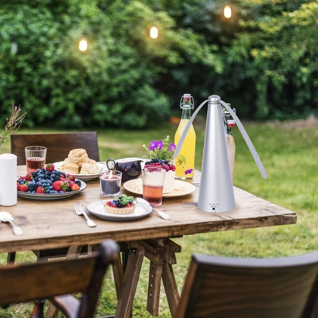 1 Pcs Fly Fan for Outdoor Table Picnic Fly Fan and Food Fan Indoor Outdoor Meal for Party,Silver