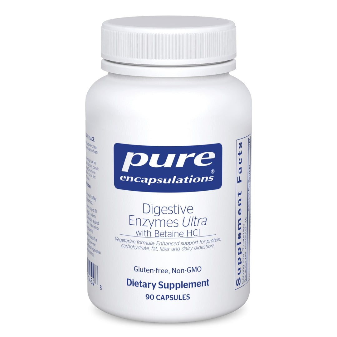 Digestive Enzymes Ultra with Betaine HCl - Vegetarian Digestive Enzyme Supplement to Support Protein, Carb, Fiber, and Dairy Digestion* - 90 Capsules