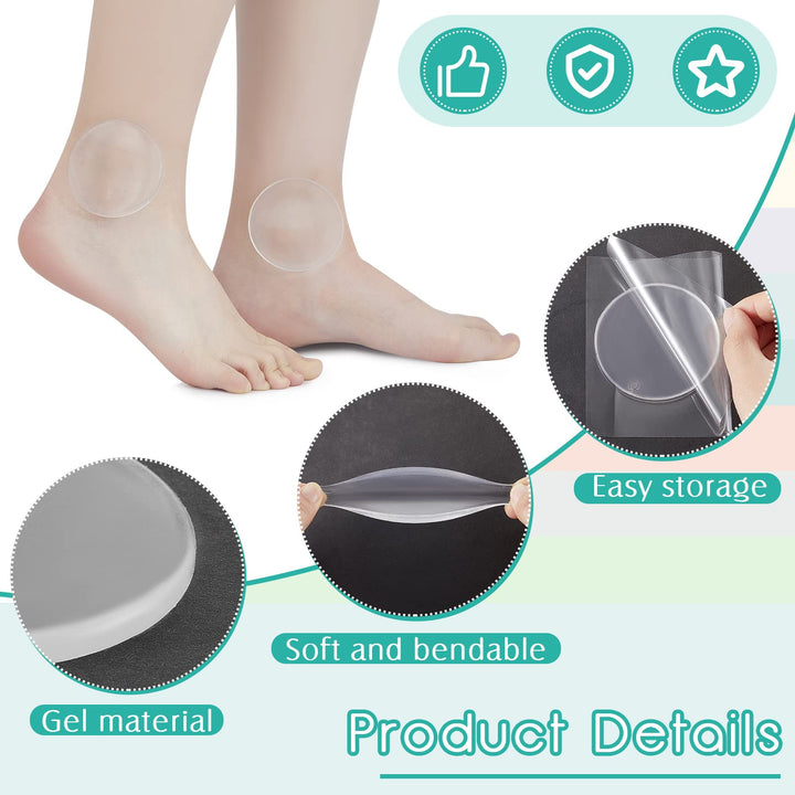 4 Pieces Ankle Gel Pads Skate Ankle Gel Discs Cushion Pads Ankle Protector Brace Skate Accessories for Ice Skating Riding Ski Ankle Protection, 2.48 Inch (Round)