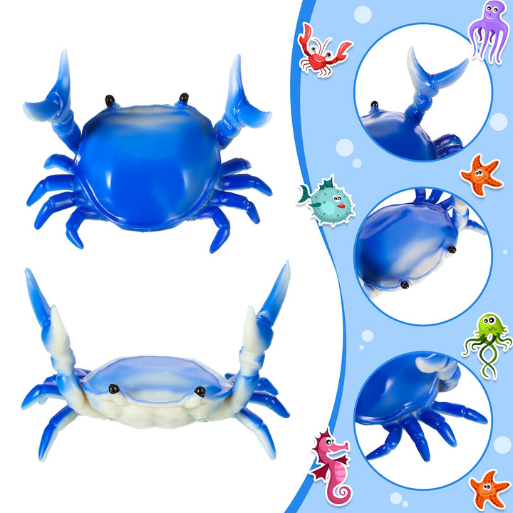2 Pieces Japanese Creative Cute Crab Pen Holder for Desk Weightlifting Crab Pen Holder Creative Present Stand Storage Stationery Desktop Decoration Ornament, Blue and Green