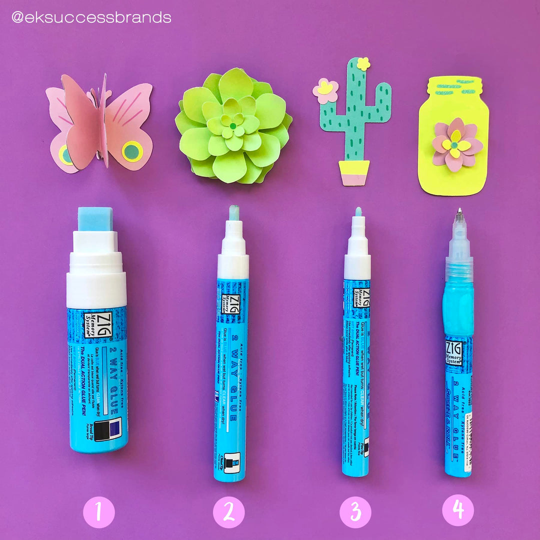 EK tools 55-00012 Glue Pen Zig Chisel Tip 2 Way, Multicolor