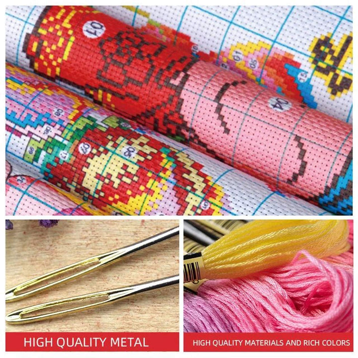 Boho Town Stamped Cross Stitch Kits Full Range of Embroidery Needlework Starter Kits for Adults DIY Kit - Art Scene Holiday Gift (Paris Street Cafe 16 x 20 inches or 40 x 50cm Cross-Stitch Patterns)