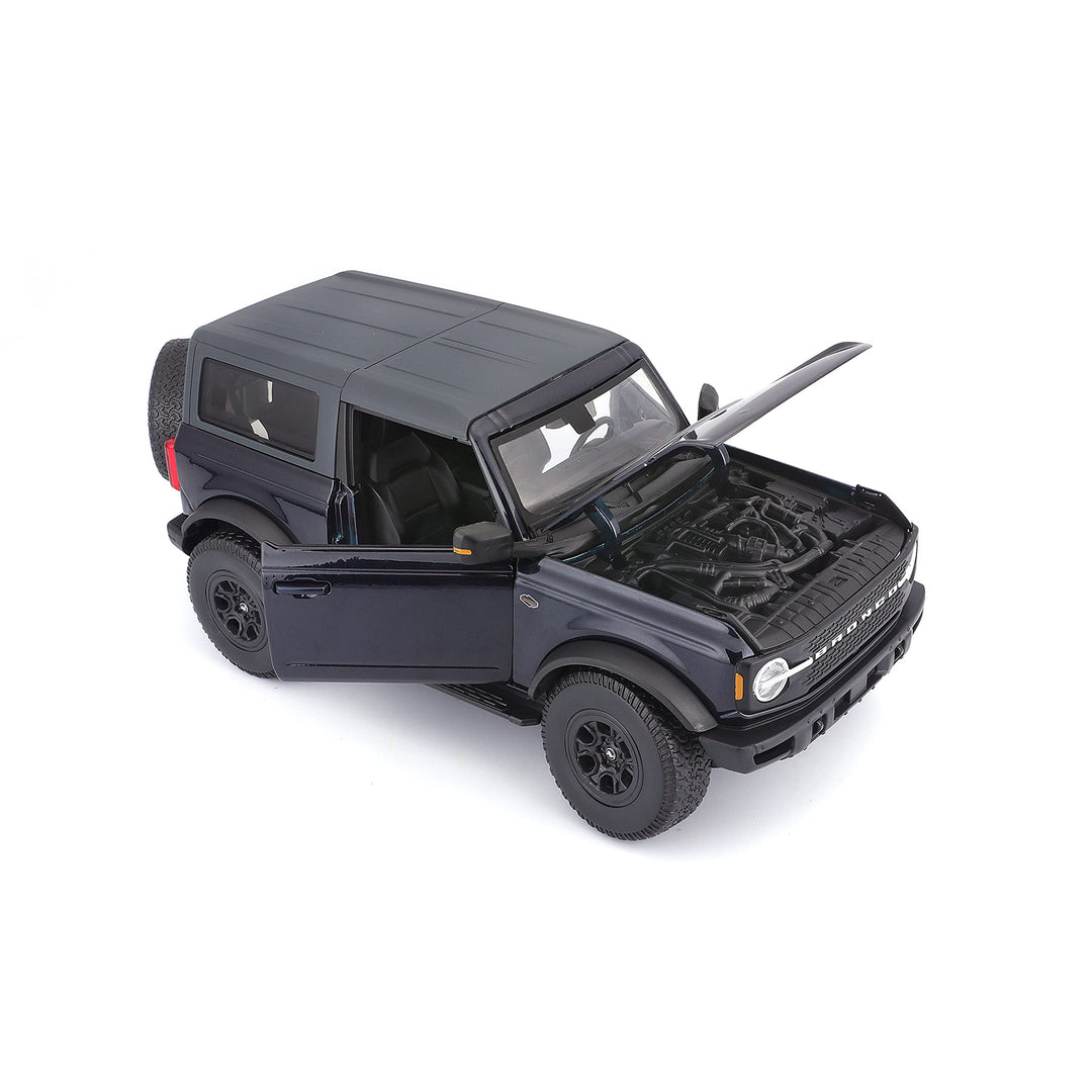 2021 Ford Bronco Wildtrak Dark Blue Metallic with Dark Gray Top Special Edition 1/18 Diecast Model Car