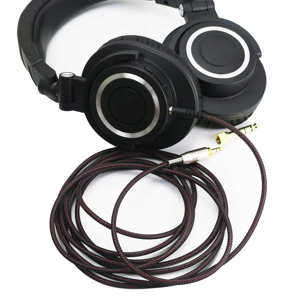 Replacement Audio Upgrade Cable Compatible with Audio-Technica ATH-M50xBT, ATH-AR3BTBK, ATH-SR50BT, ATH-ANC9, ATH-ANC7B, ATH-SR5BTBK, ATH-S700BT Headphones 1.2meters/4ft