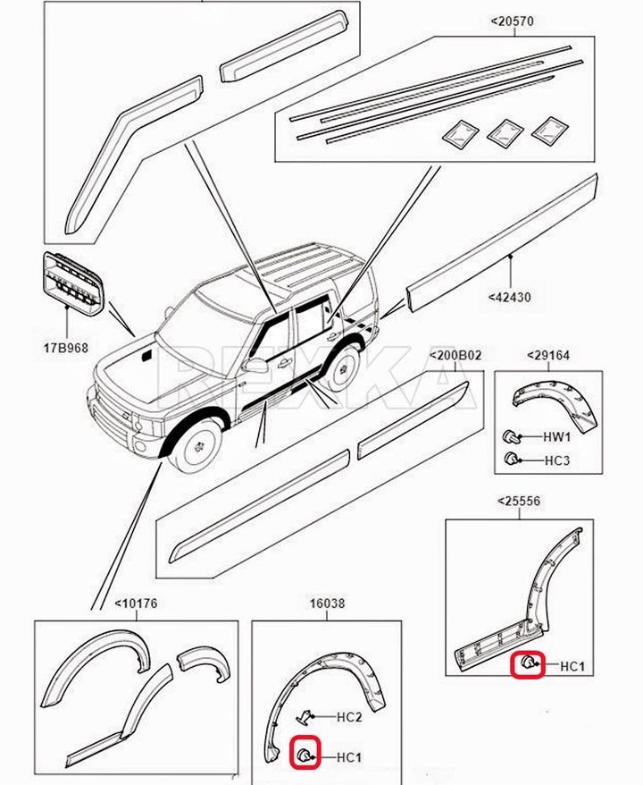 15pcs Wheel Flare Moulding Clips DYC101420 Compatible with Land Rover Freelander Ranger Rover LR3 LR4
