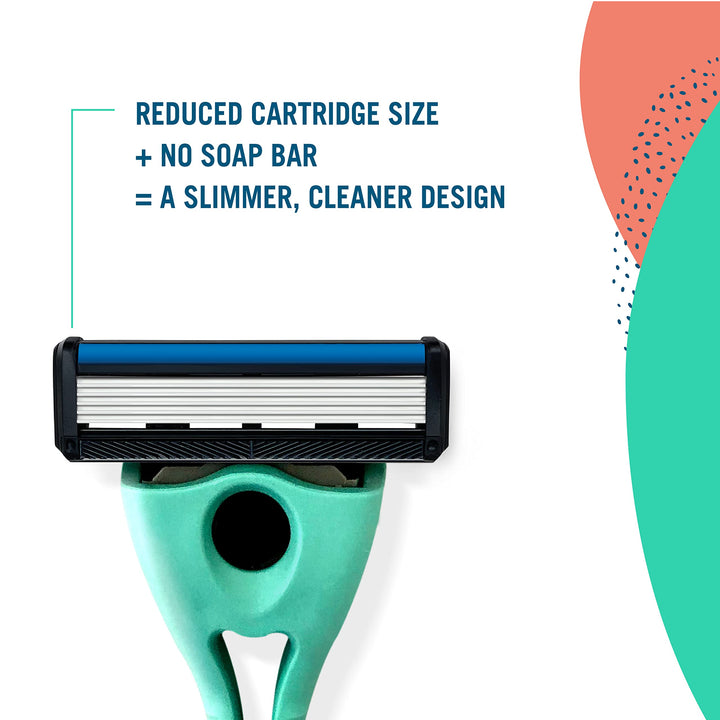 Navy Blue: Shave 5 Five Blade Refillable Razor, Made From Recycled Materials, Navy Blue