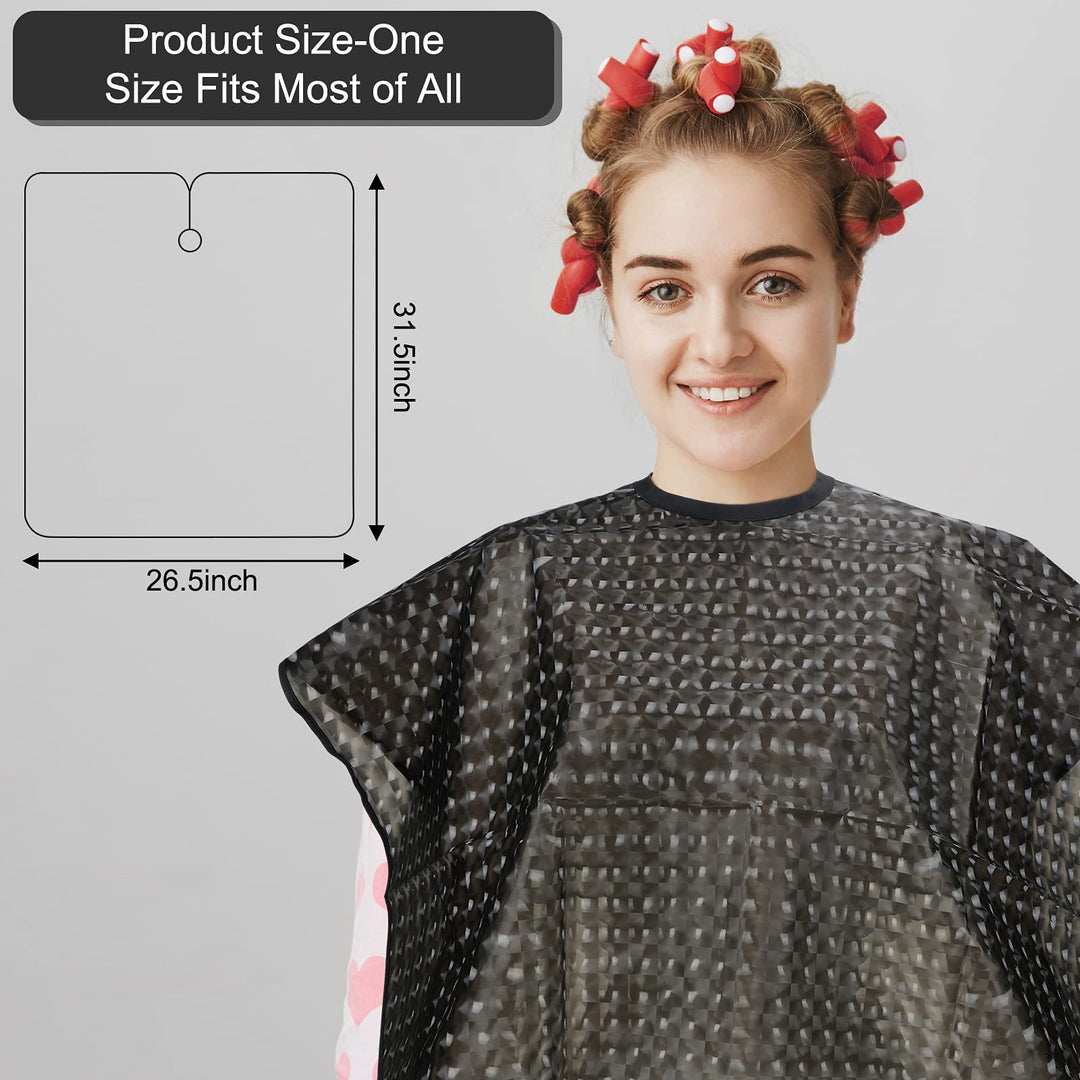 2 Pieces Short Hair Capes Waterproof Hair Dye Cape Comb-Out Cape Smock Hair Dye Shampoo Hair Cape Makeup Apron Cape Salon Barber Bib Cape Hair Coloring Capes for Hair Styling, Black