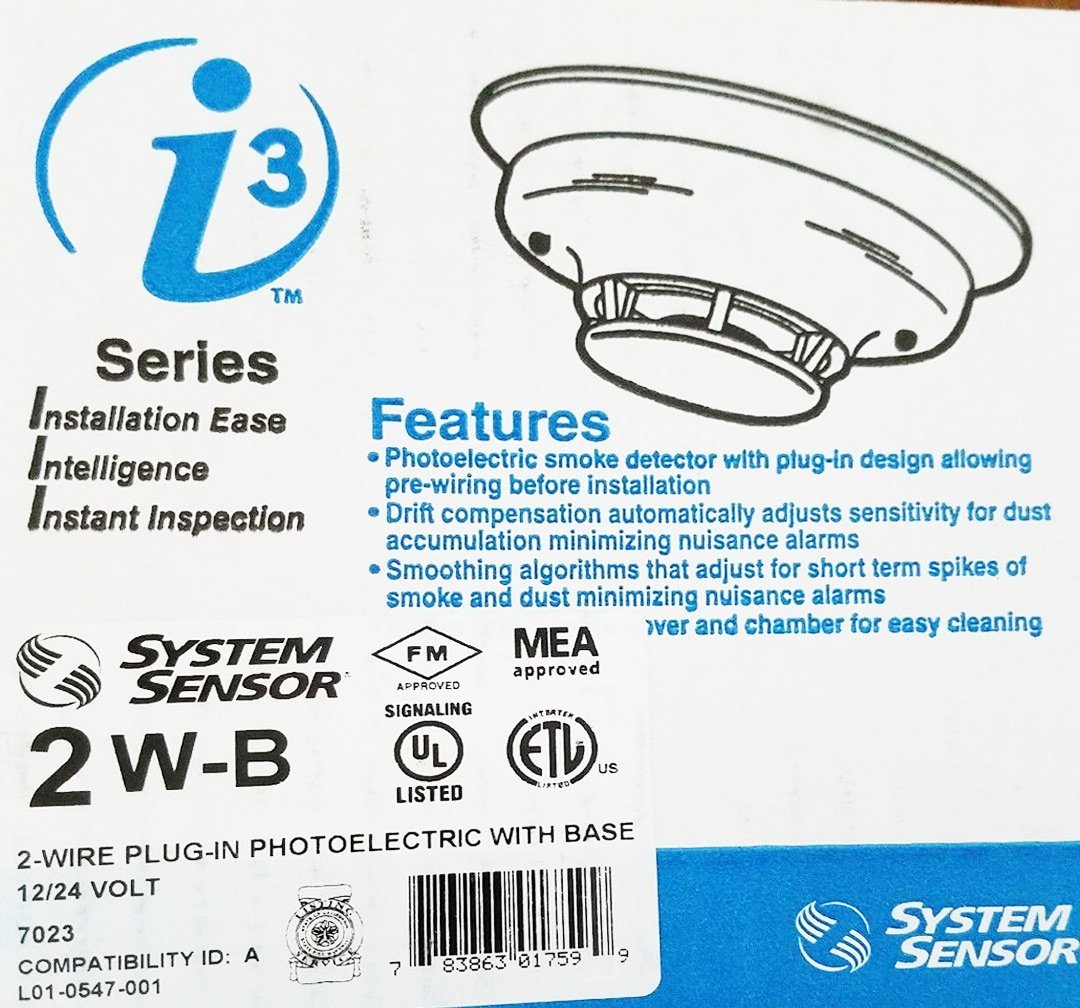 2W-B i3 Series 2-wire, Photoelectric i3 Smoke Detector