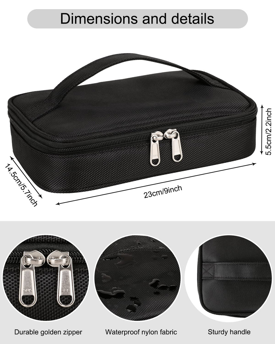 Nail Drill Bag Nail Drill Bits Holder Bag Electric Nail Machine Kit Organizer Bag With Nail Sanding Bands Case Gift for Women (Blck)