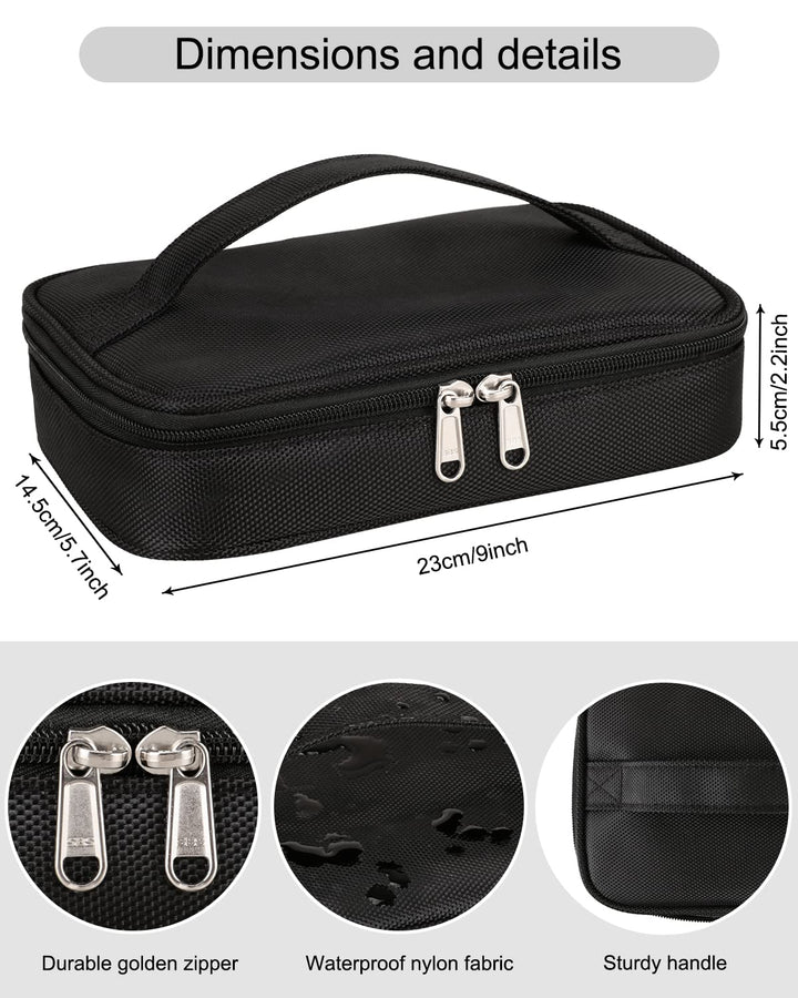 Nail Drill Bag Nail Drill Bits Holder Bag Electric Nail Machine Kit Organizer Bag With Nail Sanding Bands Case Gift for Women (Blck)