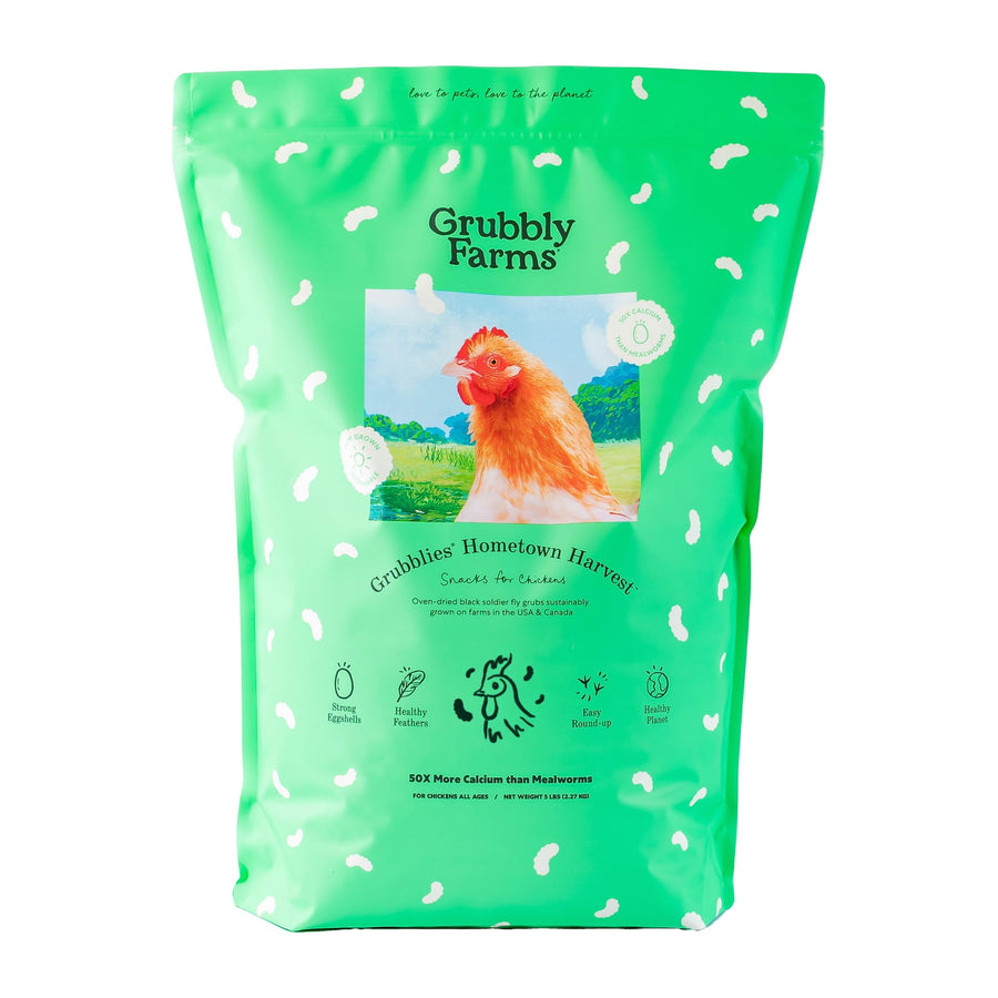Grubblies - Black Soldier Fly Larvae for Chickens - Chicken Treats Grown in The US and Canada - for Strong Eggshells and Healthy Feathers - Grubblies Hometown Harvest 5LB