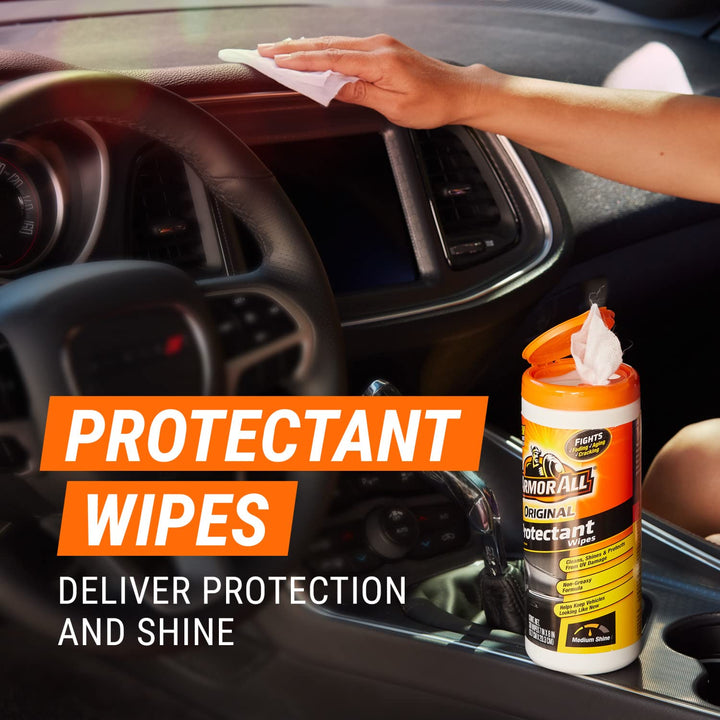 Car Protectant Wipes, Car Interior Cleaner with UV Protection, 50 Wipes Each