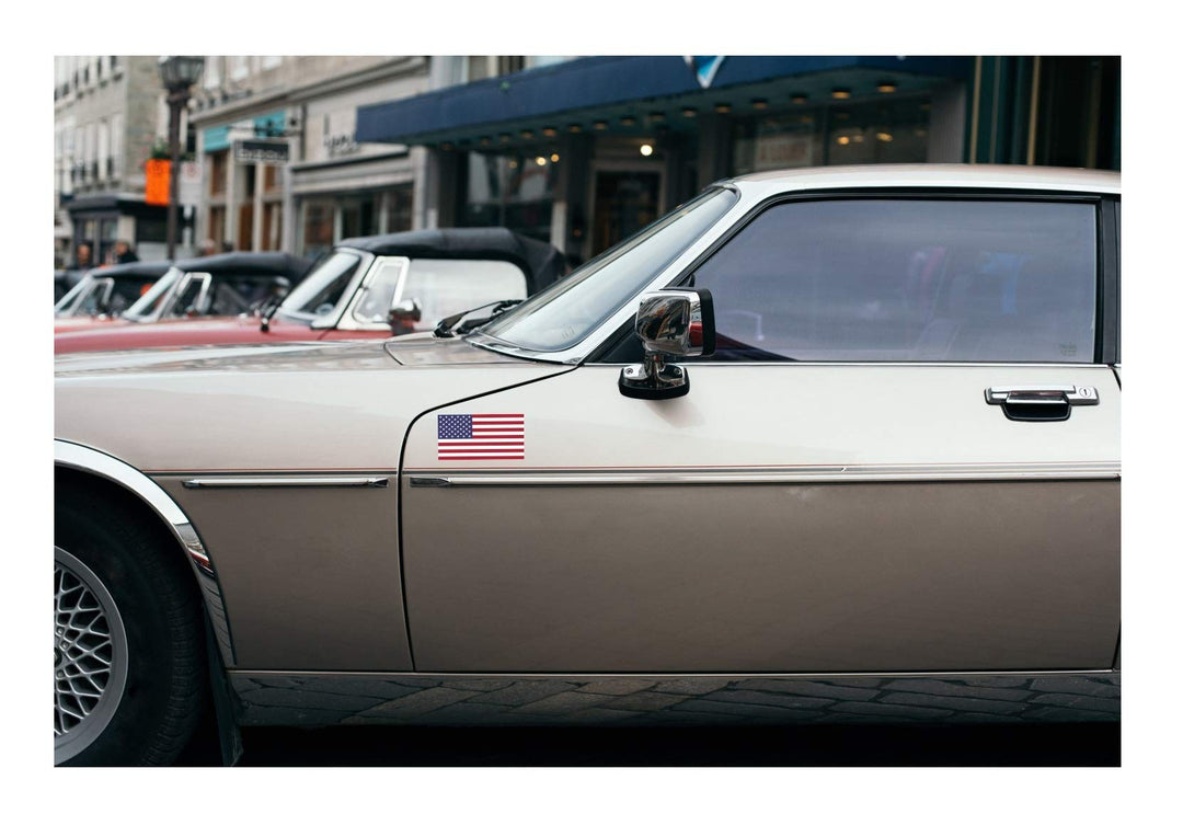 A&B Traders American Flag Sticker (3 Pack) Vinyl Decals for Cars, Trucks, Boats, MacBook, Laptops, Waterproof, Glossy Finish