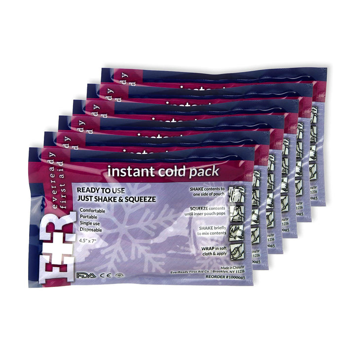Disposable Cold Compress Therapy Instant Ice Pack for Injuries 4.5 x 7 - 6 Pack