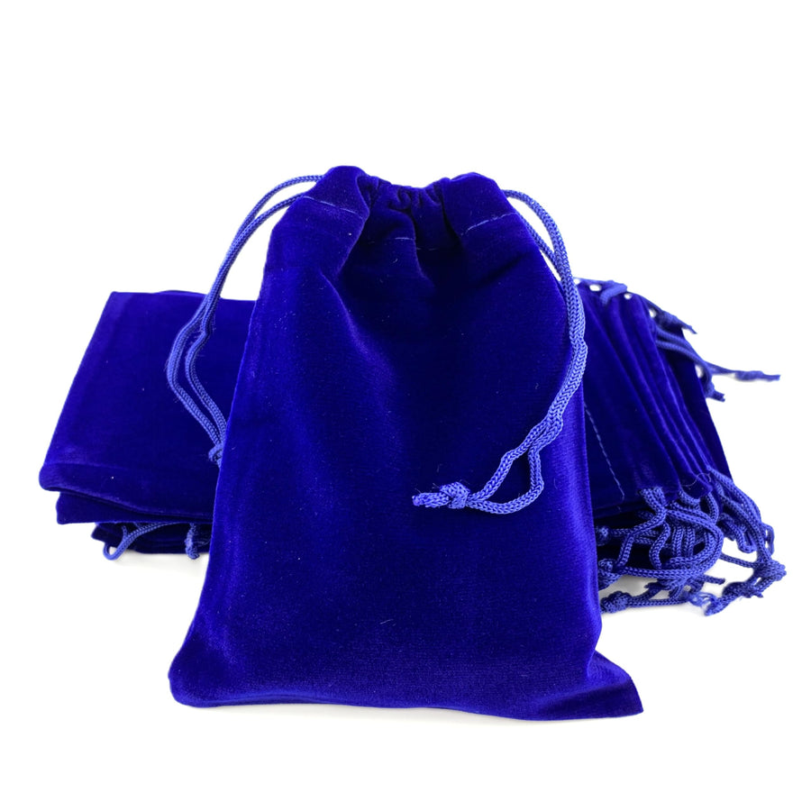 Pack of 25 4.8 X 3.6 Royal Blue Velvet Gift Bags Drawstring Jewelry Pouches Candy Bags Wedding Favors (4.8 X 3.6, Royal Blue)