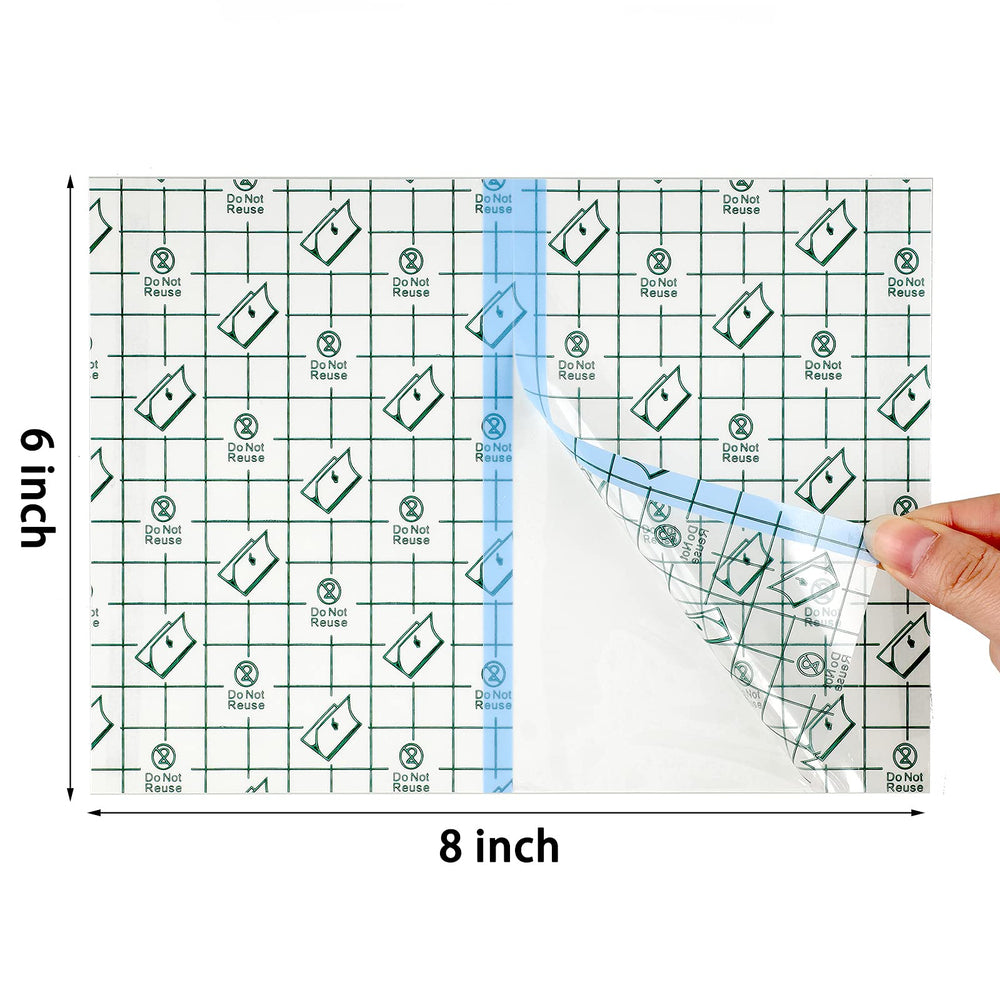 50 Pieces Shower Waterproof Patch Transparent Stretch Adhesive Bandage Large Shower Protector Cover Shower Waterproof Dressing Transparent Film Adhesive Bandages, 6 x 8 Inch