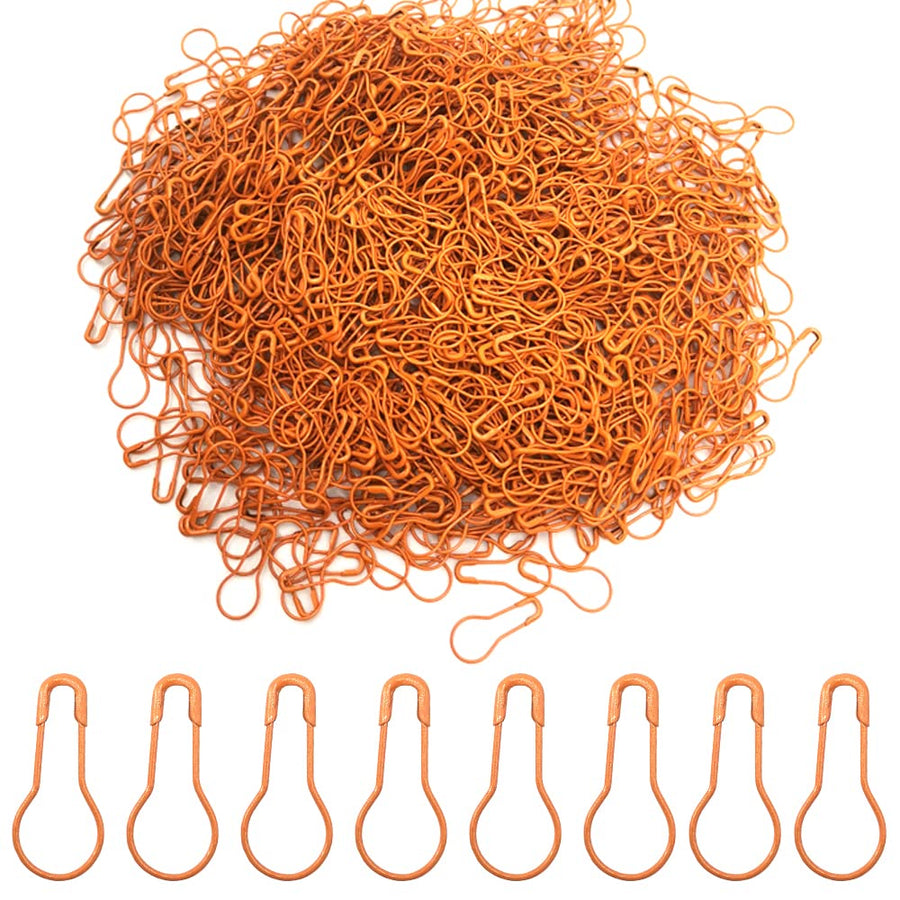 1000 pcs Metal Safety Pins Gourd Pin Bulb Pin Calabash Pin Bead Needle Pin Clothing Tag Pin DIY Home Accessories (Orange)