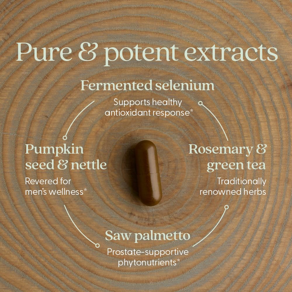 Prostate Supplement - Prostate 5LX™ with Clinical Strength Saw Palmetto + Fermented Selenium for Men’s Wellness - 180 ct Vegetarian Capsule