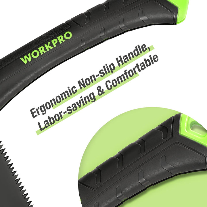 7”Folding Pruning Saw with Non-slip Handle and Safety Lock, Tripple Cut Teeth, Durable Bi-metal Saw Blades for Tree Trimming, Camping, Woodworking