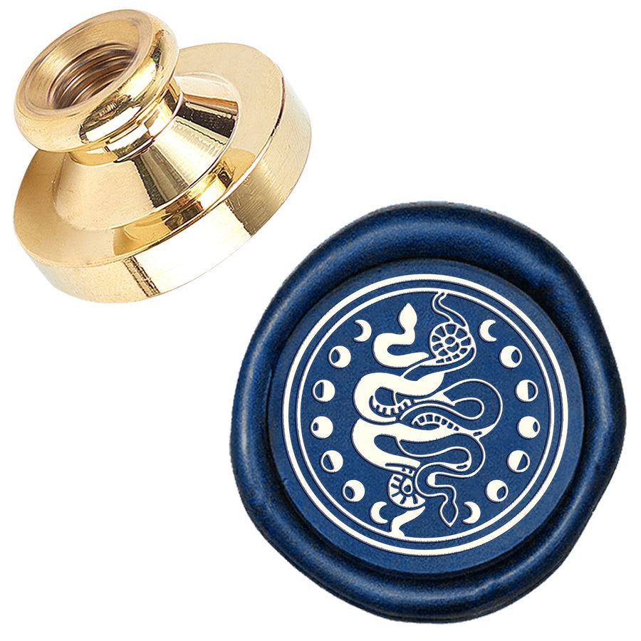 Snake Lunar Eclipse Wax Seal Stamp Head Replacement 25mm Vintage Sealing Wax Stamp Heads Only No Handle for Envelopes Cards Invitations Wedding Halloween Christmas Xmas Party