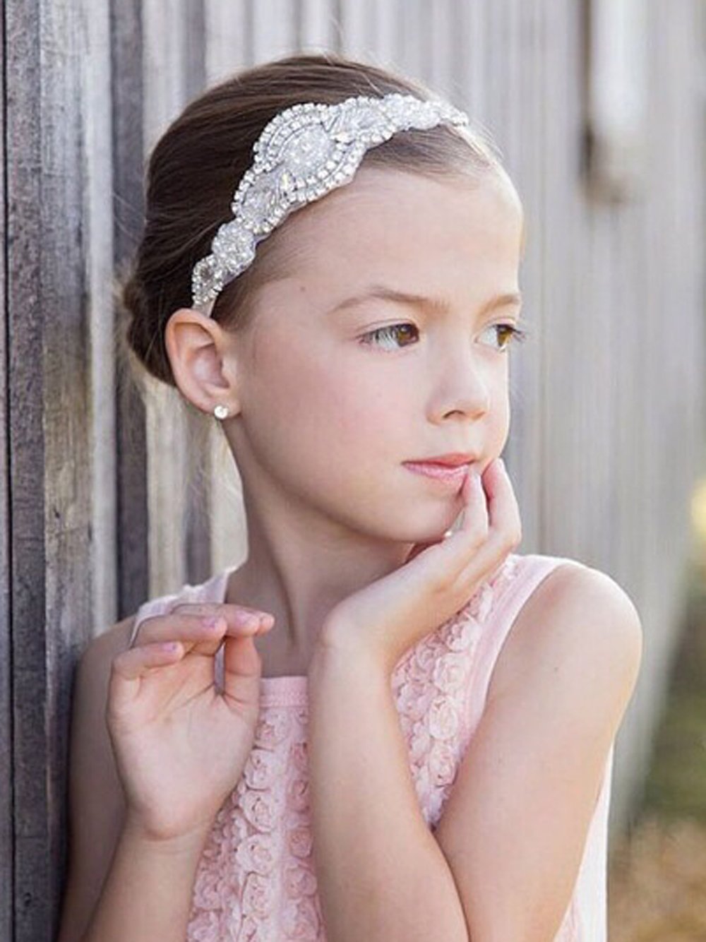 FXmimior Flower Girl Wedding Crystal Rhinestones Headband Hair Accessories Headwear