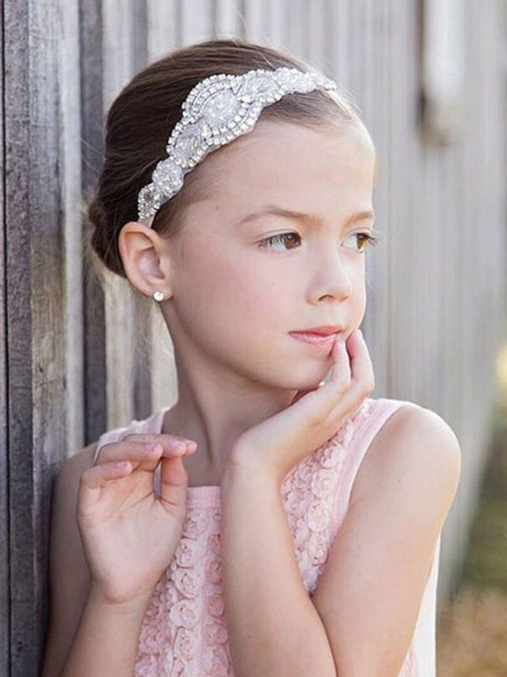 FXmimior Flower Girl Wedding Crystal Rhinestones Headband Hair Accessories Headwear