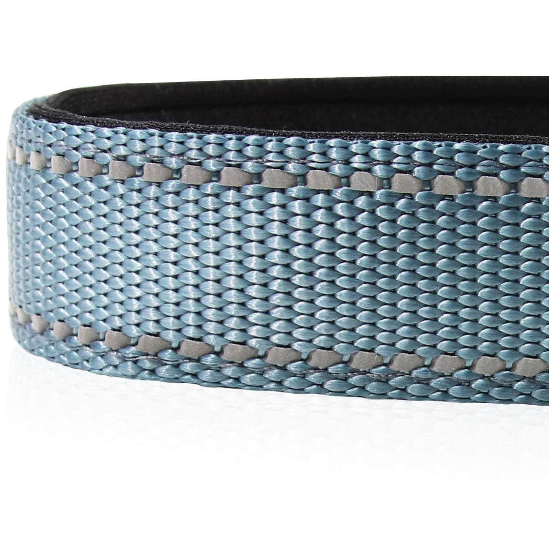Reflective Dog Collar,Soft Neoprene Padded Breathable Nylon Pet Collar Adjustable for Extra Large Dogs,Gray,XL