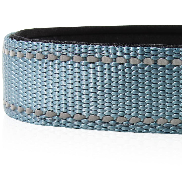 Reflective Dog Collar,Soft Neoprene Padded Breathable Nylon Pet Collar Adjustable for Extra Large Dogs,Gray,XL
