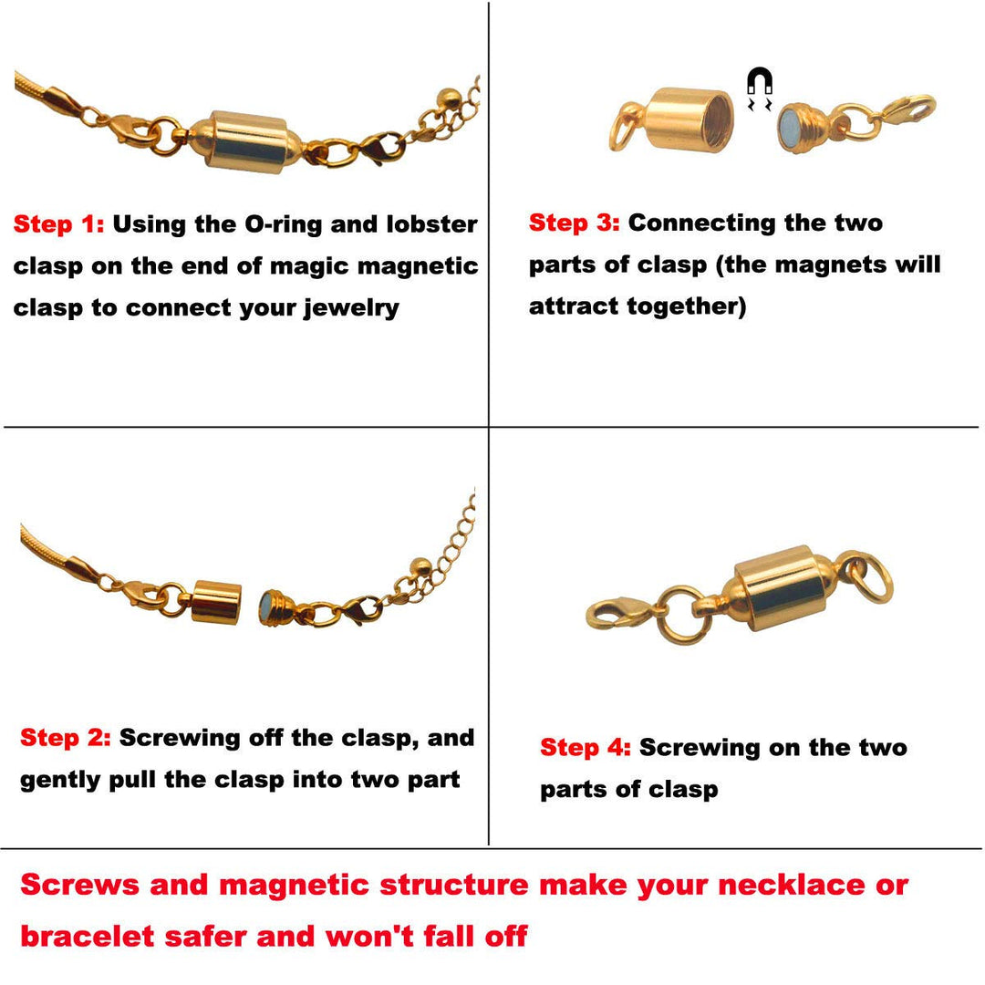 Screw Magnetic Clasps for Necklaces Safety Magnetic Locking Jewelry Clasp Converter