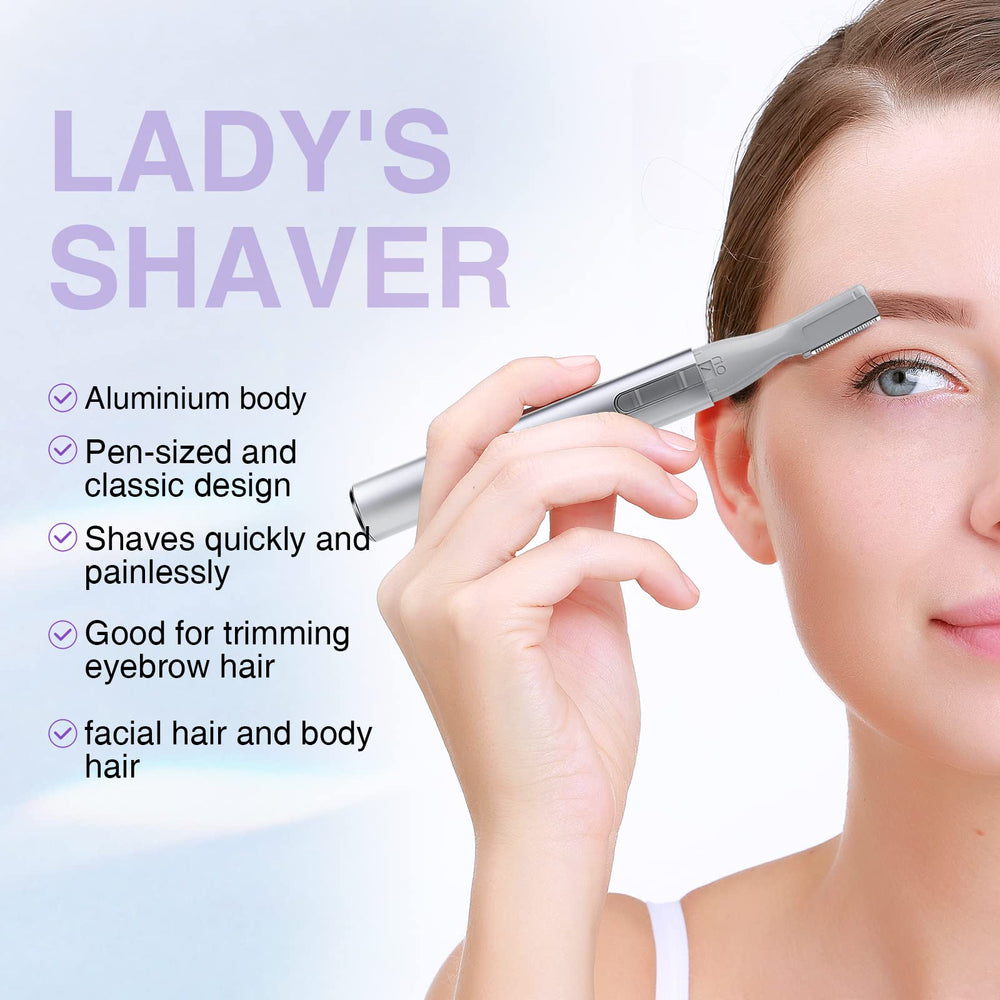 Eyebrow Trimmer: Facial Hair Removal for Women - 2 in 1 Eyebrow Razor and Hair Remover - Painless Epilator for Eyebrow, Lips, Body