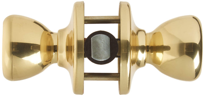Mobile Home Interior Passage Door Knob, Handle For Closet and Hallway Doors, Non-Locking Doorknob in Polished Brass