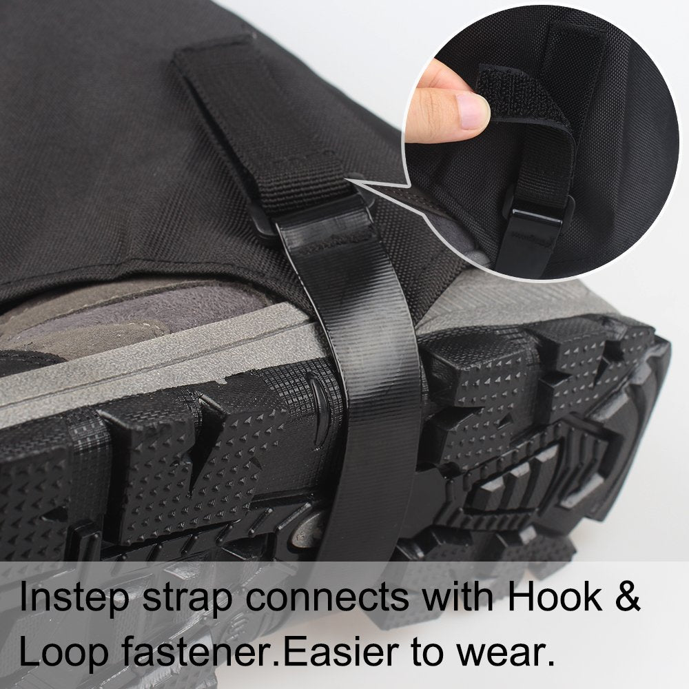 Leg Gaiters Hiking Snow Boot Gaiter Outdoor Waterproof Gaiters Shoes Cover Oxford Fabric (Gray, Large)