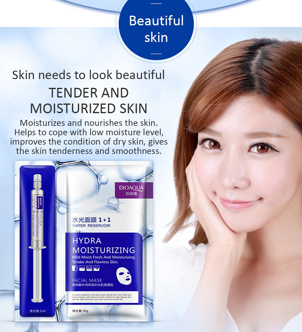 hyaluronic acid moisturizing essence + facial mask sheet masks beauty skin care face mask set hydra moisture