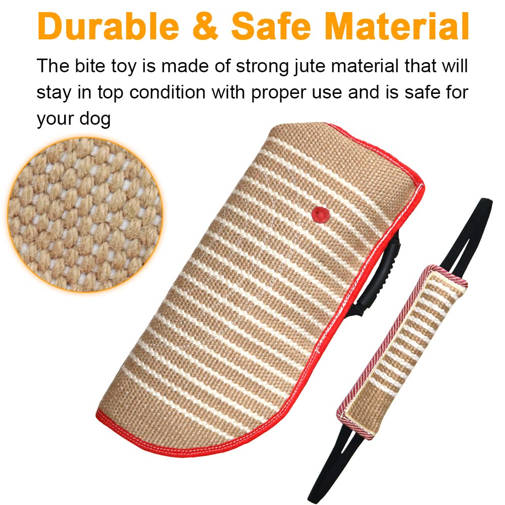 Dog Bite Training Set - Dog Bite Sleeve, Dog Bite Pillow Tug Toy, Dog Training Stick - Professional Training Equipment for Training, Biting, Interactive, Fetch, K9, Puppy (Transverse Stripe)