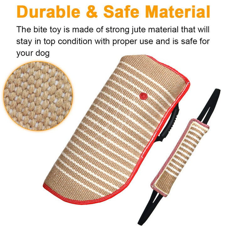 Dog Bite Training Set - Dog Bite Sleeve, Dog Bite Pillow Tug Toy, Dog Training Stick - Professional Training Equipment for Training, Biting, Interactive, Fetch, K9, Puppy (Transverse Stripe)