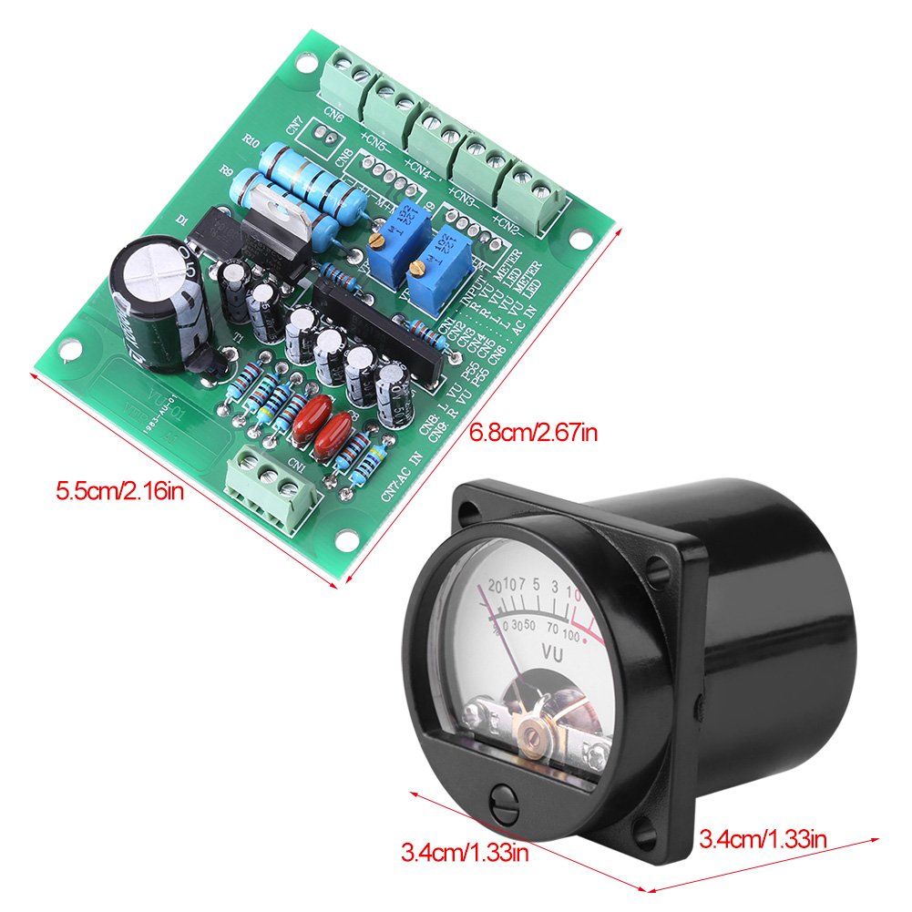 2Pcs VU Meter Warm Back Light Recording + Audio Level Amp with Driver Board Support Two Level Meter Backlight Power Supply Support Two Level Meter Backlight Power Supply