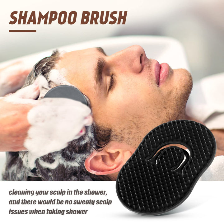 12 Packs Men's Hand Combs with Portable Soft Scalp Massage Brush for Hair, Travel, and Pets (Black)