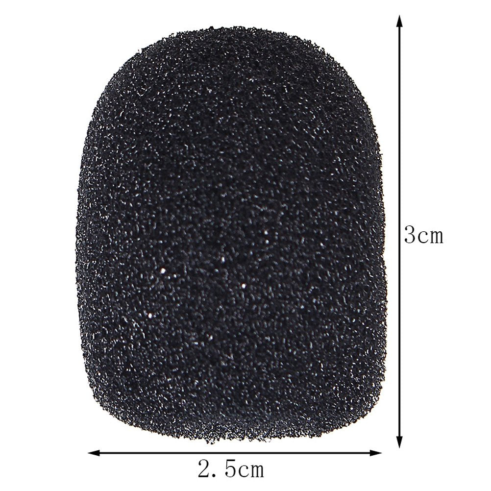 15 Pack Foam Microphone Windscreen, Lapel Headset Microphone Sponge Mini Foam Cover Shield Protection for Variety of Headset Microphone(Black)