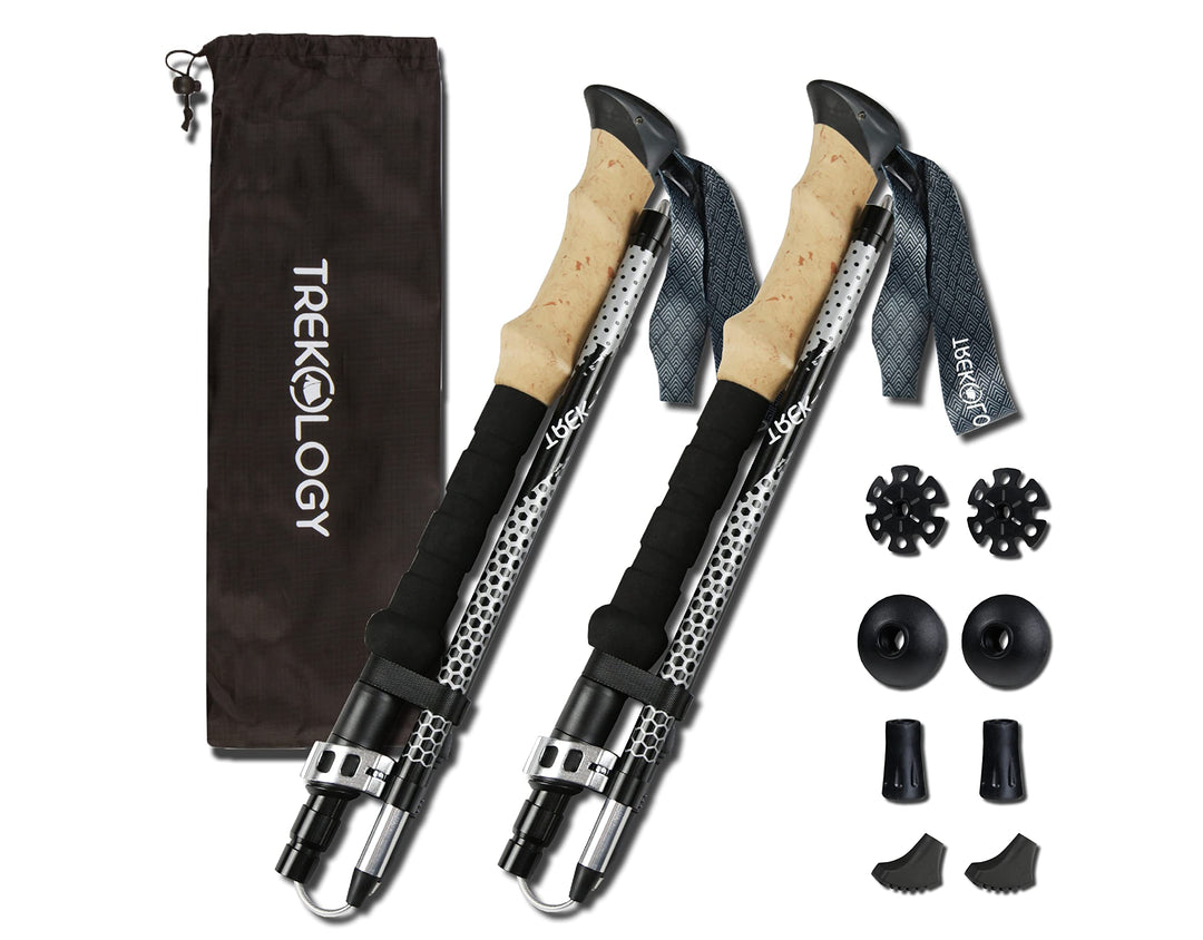 Trek-Z Collapsible Hiking & Trekking Poles - Balance Support for Seniors, Women, and Men, 2pc Per Set